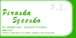 piroska szecsko business card